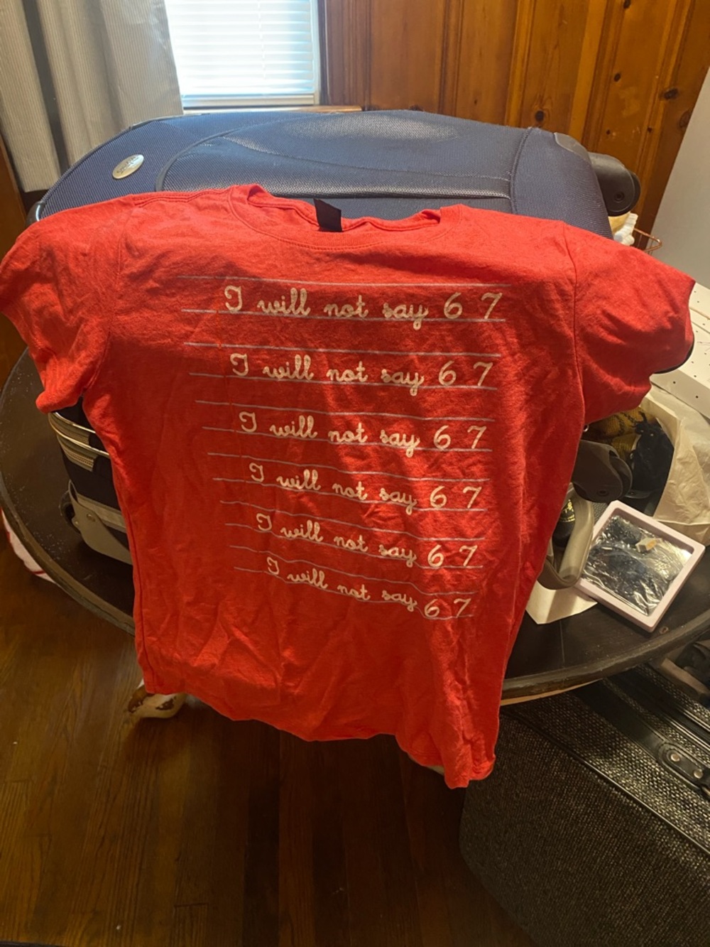Gildan Red Kids Short Sleeve Graphic Tee - Repeating Script Print